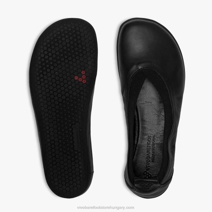 opanka balerina nők Vivobarefoot R4VH93 obszidián