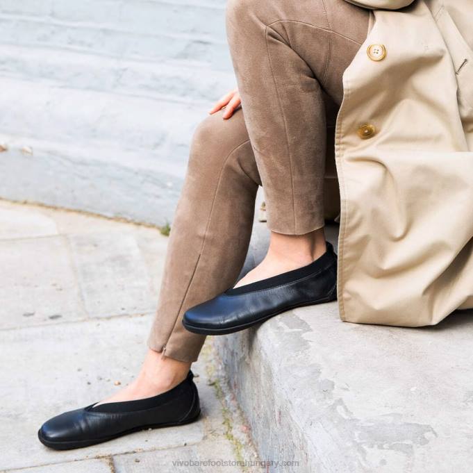 opanka balerina nők Vivobarefoot R4VH93 obszidián
